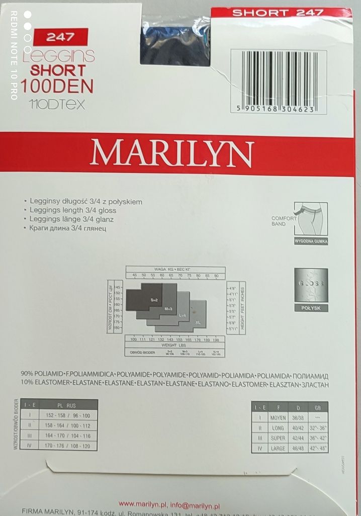 Legginsy Marilyn rozm.1-2.   0230