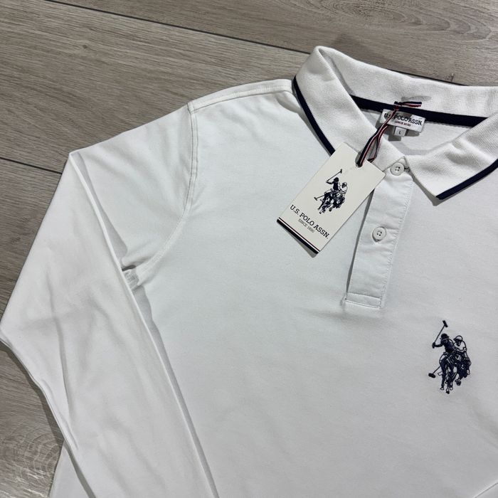 НОВИЙ Білий Лонгслів Поло Ассн. U.S. Polo Assn., Розмір L, оригінал