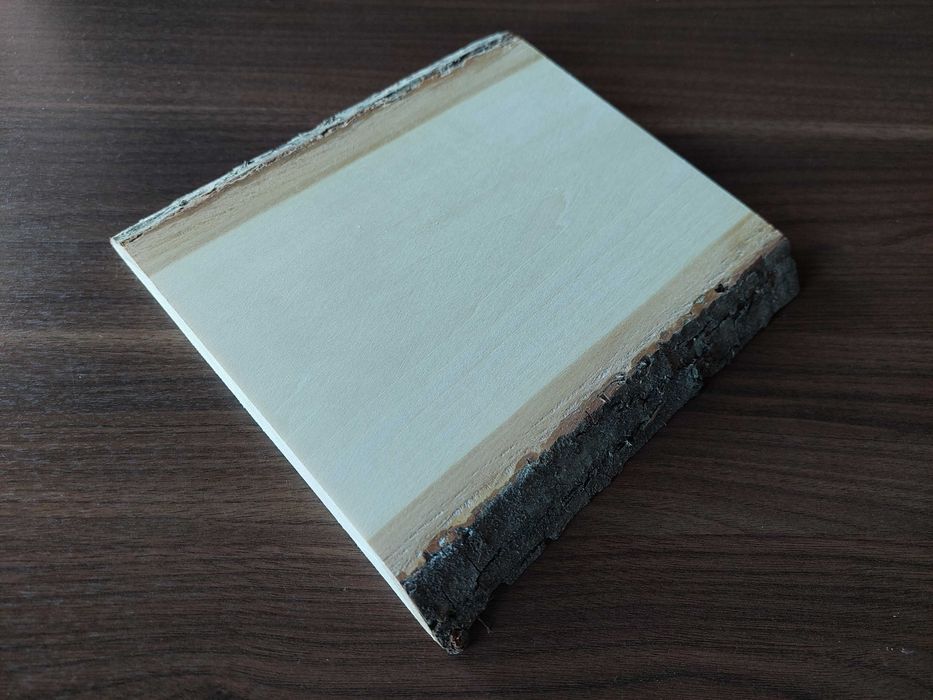Deska lipowa z korą 20x12,5x2,5cm rzeźba, ikony, decoupage