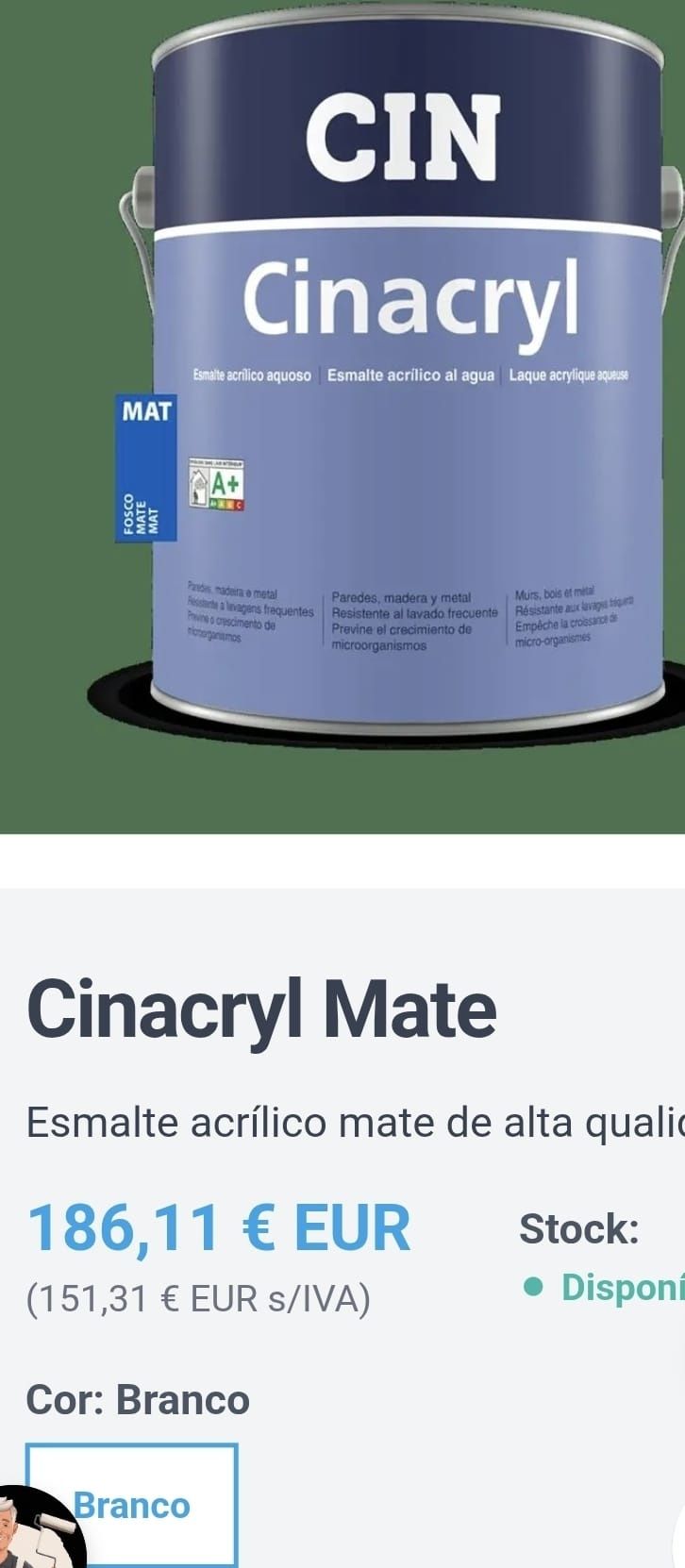 Tinta cin lata fechada