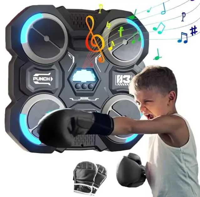 Настінний тренажер для боксу — музична боксерська груша з рукавичками