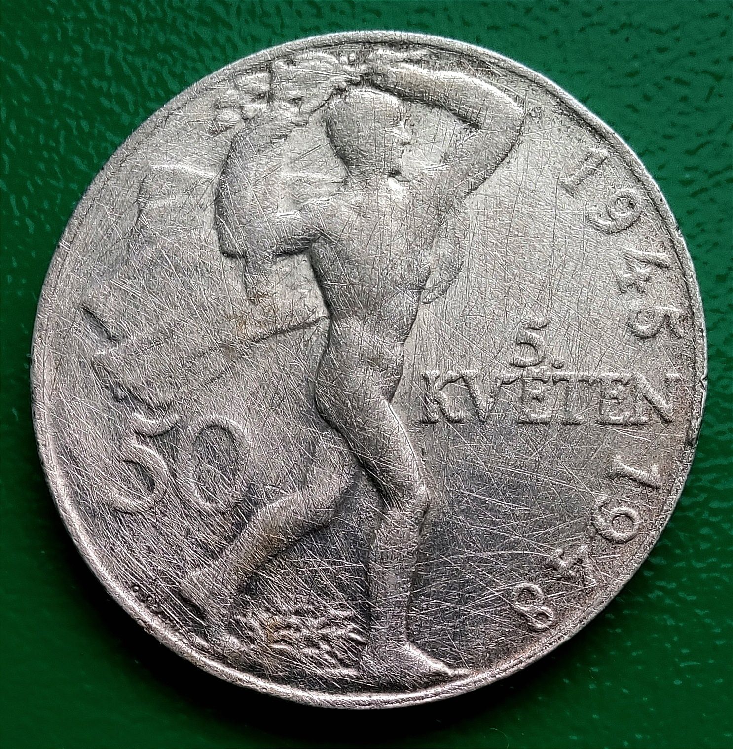 Moneta 50 koron 1948 Czechosłowacja