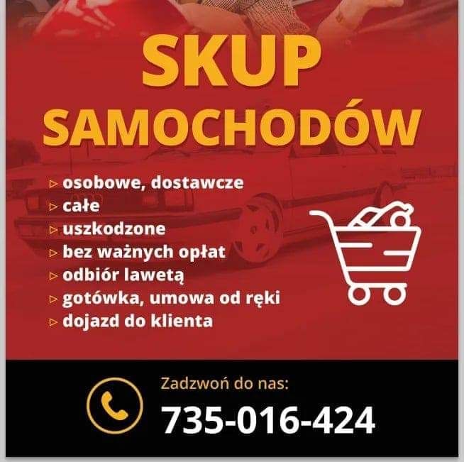 Skup samochodów całych uszkodzonych odbiór laweta