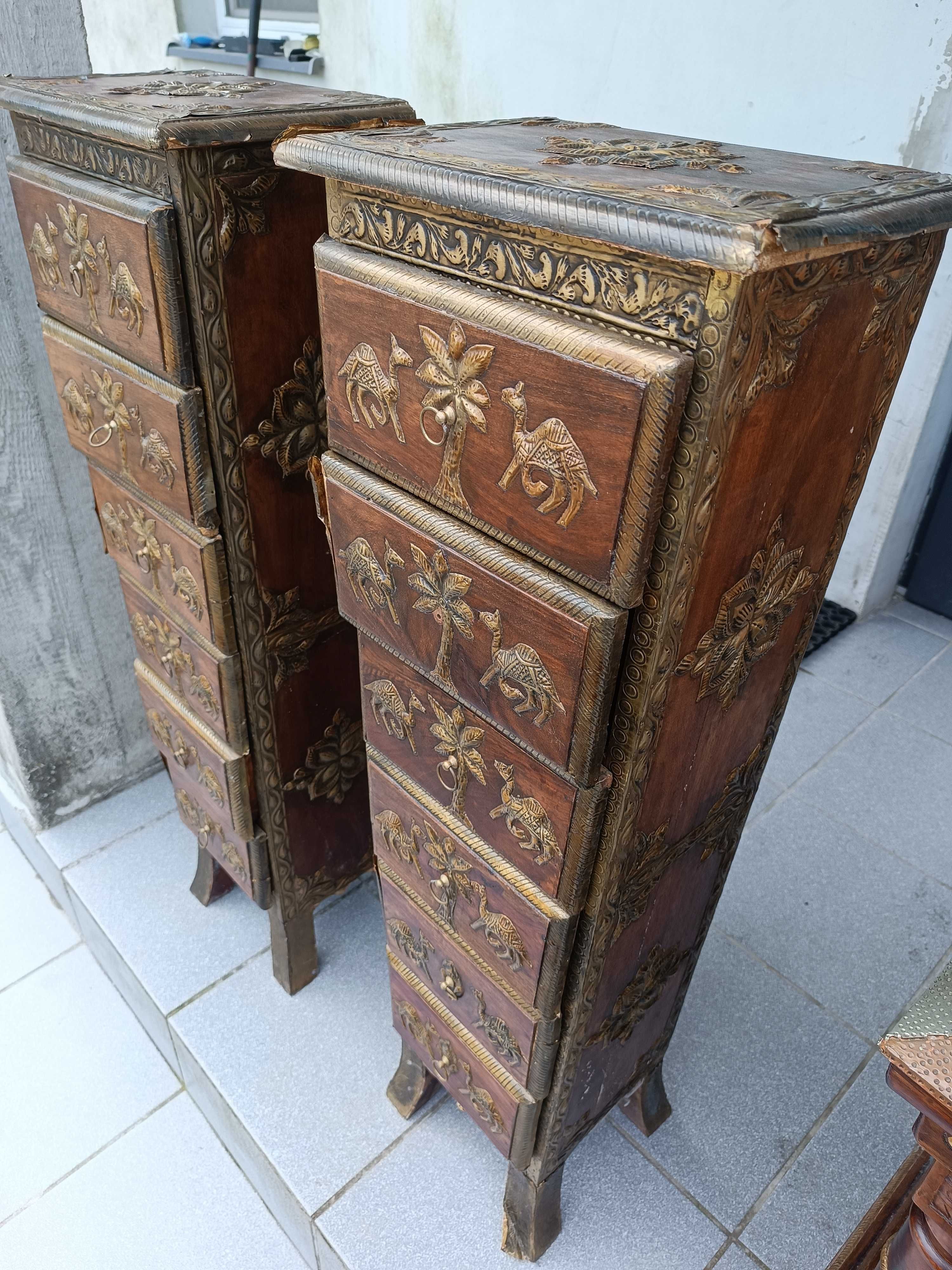 indyjska komoda sekretarzyk szuflady drewniana sheesham szafka vintage