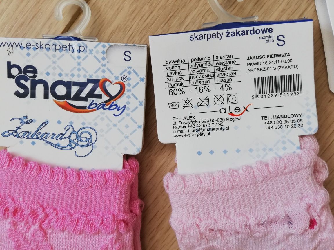 Skarpety dziecięce żakardowe dziewczęce Rak 3szt