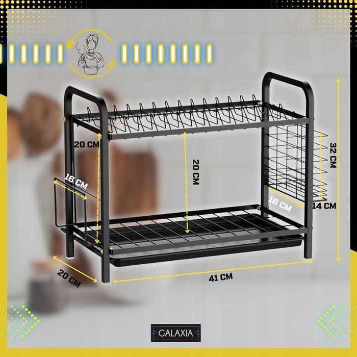 SUSZARKA DO NACZYŃ Stojąca Dwupoziomowa Duża Ociekacz na Naczynia