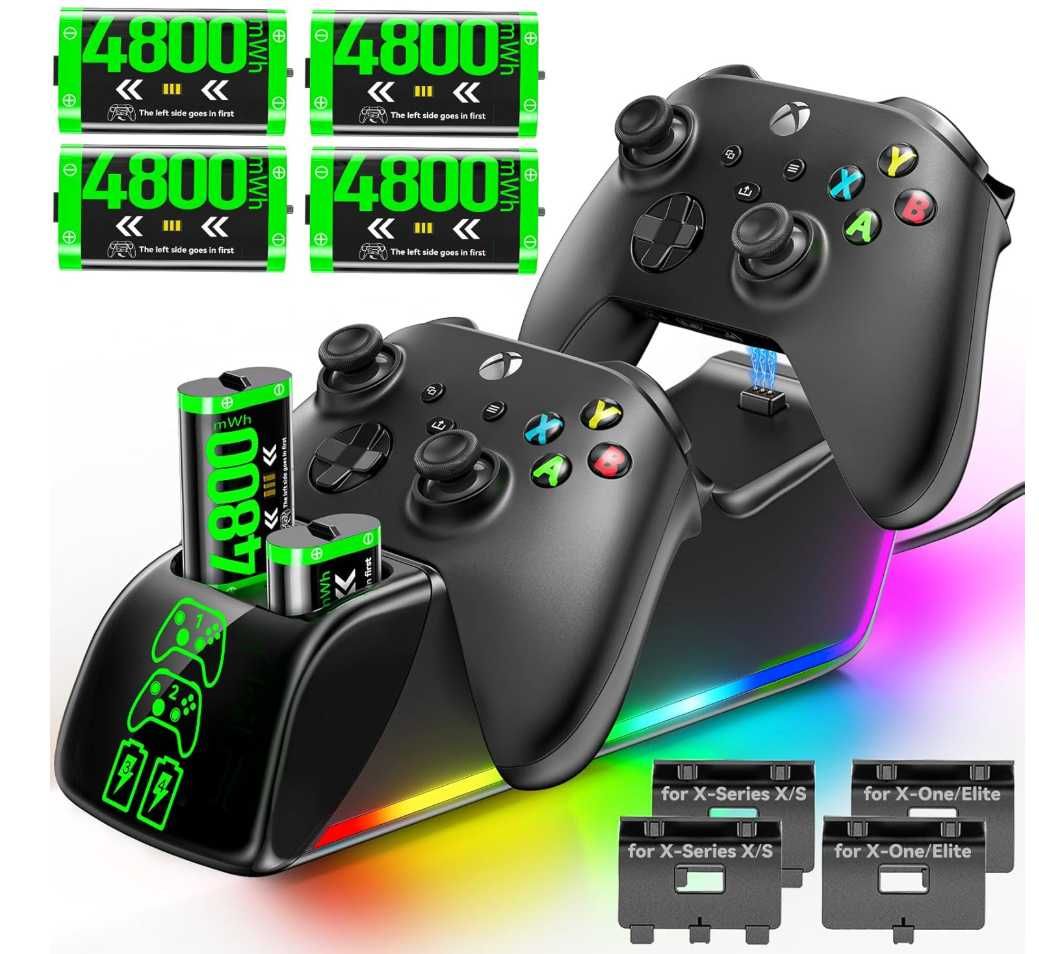 Stacja dokująca ładująca do padów Xbox 2 Akumulatorki 4800 mWh