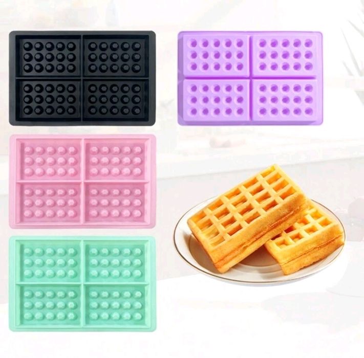 Forma na gofry różowa, czarna