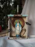 Kapliczka figurka Maryja vintage PRL stara szuflada