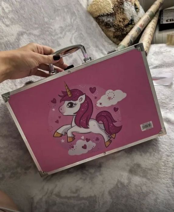 Детский набор для рисования в чемодане 145 предметов Единорог розовый