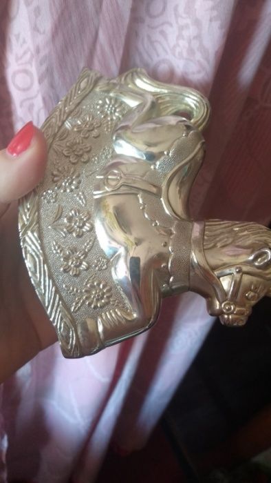 подарок сувенир фигурка статуэтка лошадь качалка копилка металл конь