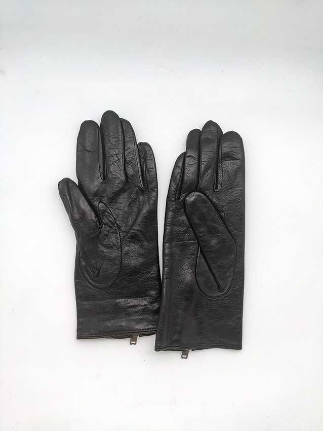 Nowe damskie rękawiczki skórzane Pierre Cardin czarne rozmiary 7, 7,5