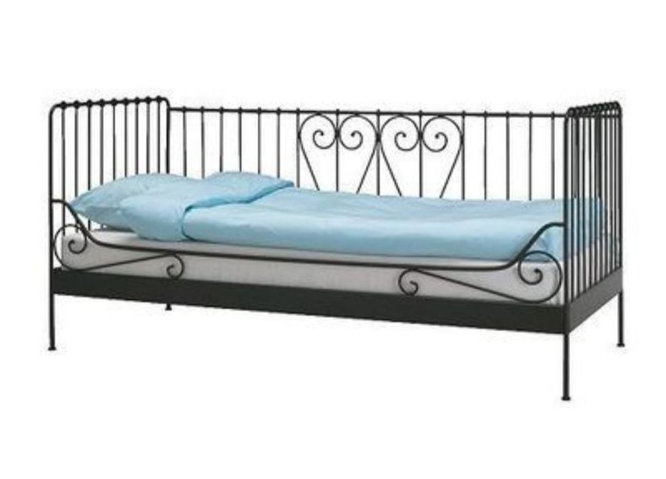 Łóżko metalowe czarne Ikea Meldal 90x200 stan bardzo dobry