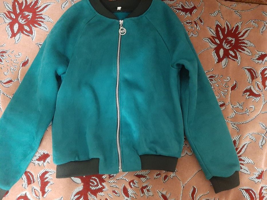 Замшевий бомбер на флісі для дівчинки