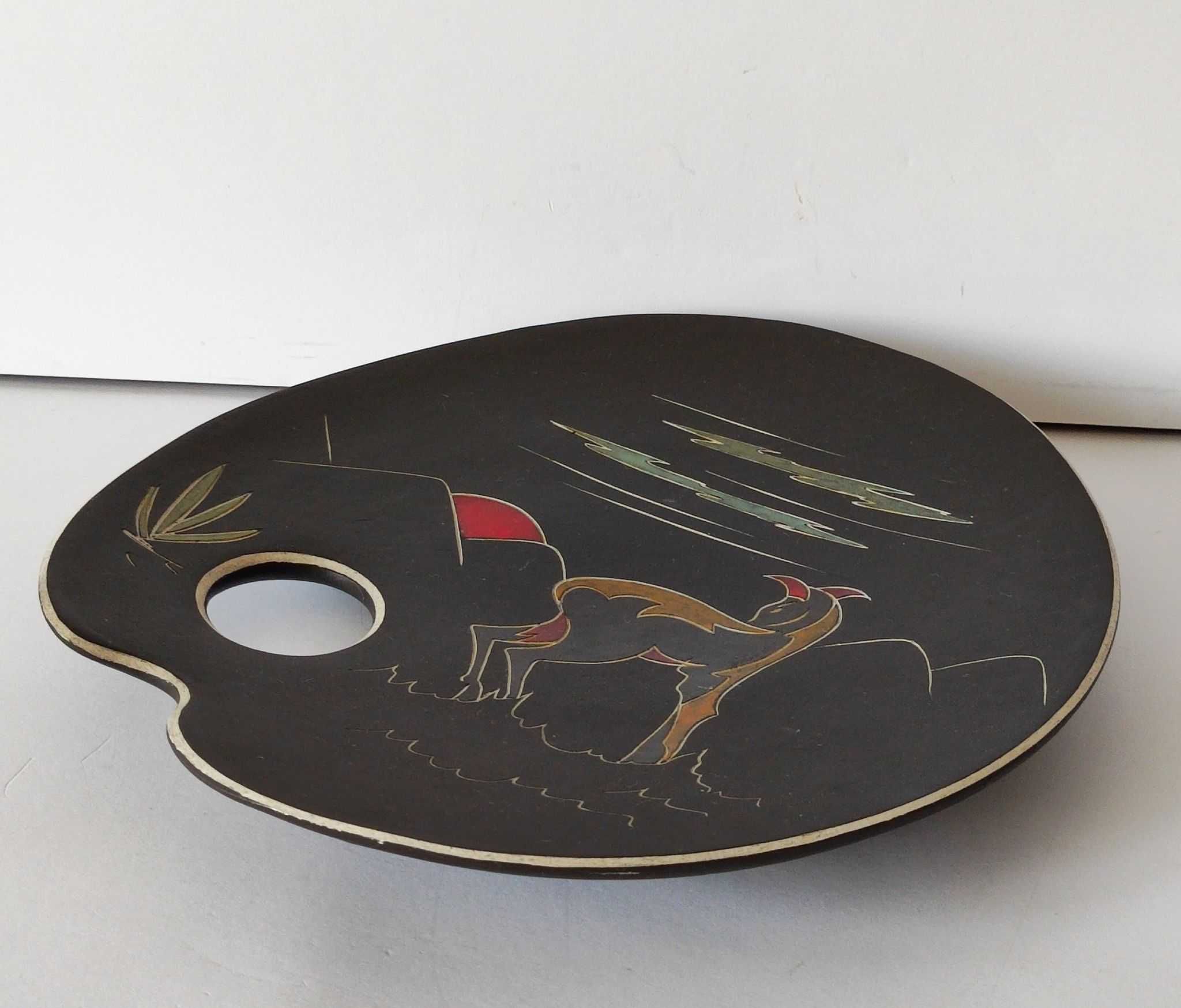 Stary modernistyczny ceramiczny talerz z otworem, L"ancora 102 Design