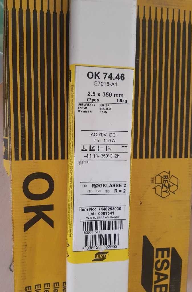 Elektrody ESAB OK 74.46 / 2,5x350mm/ karton (6 opak. x 77) Wyprzedaż