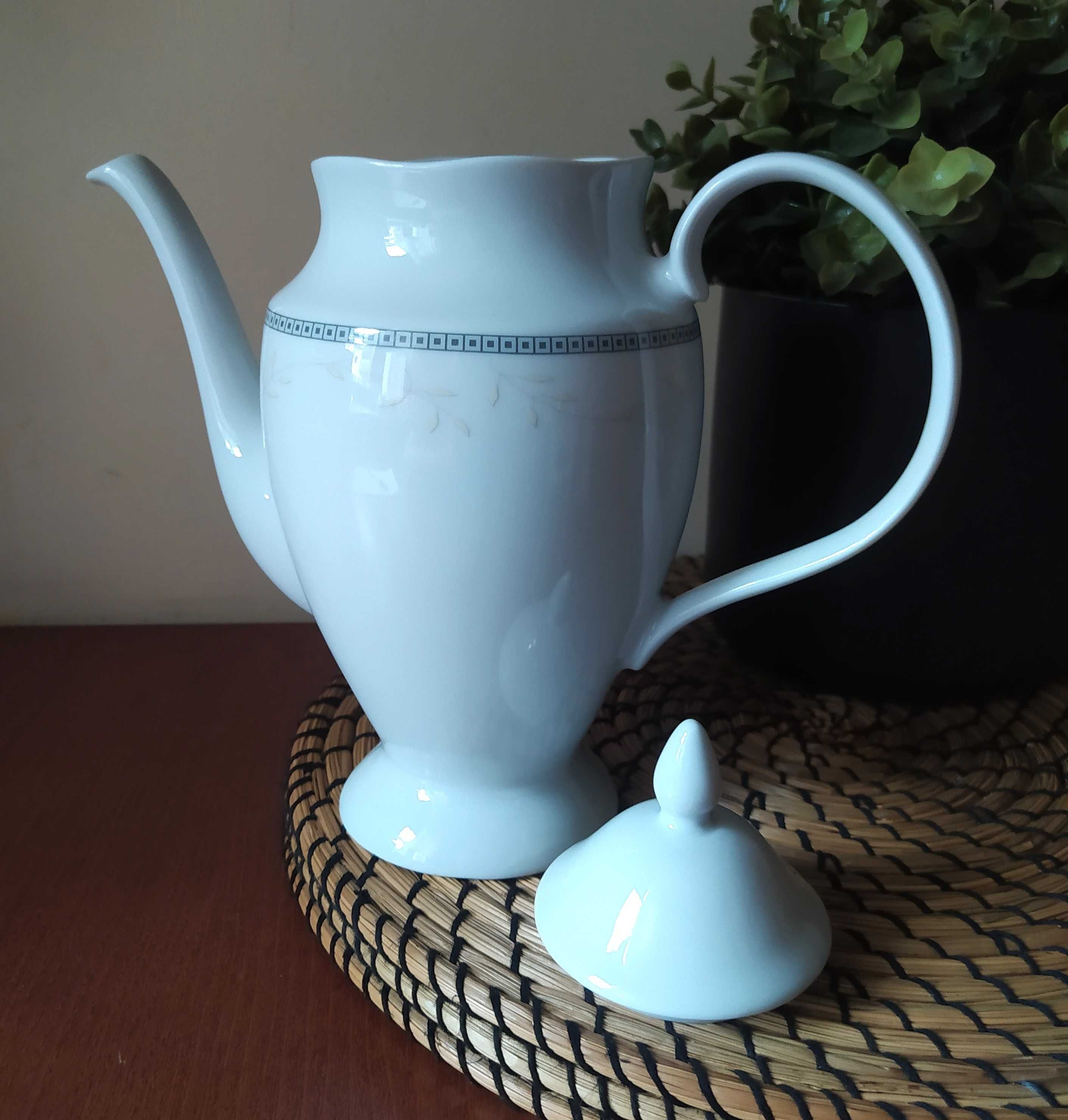 Porcelana Chodzież - Imbryk + 5 Kubków - Astra Line Marzenie Platynowe
