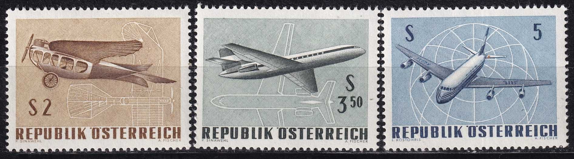 Austria 1968 cena 2,70 zł kat.1,75€ - samoloty