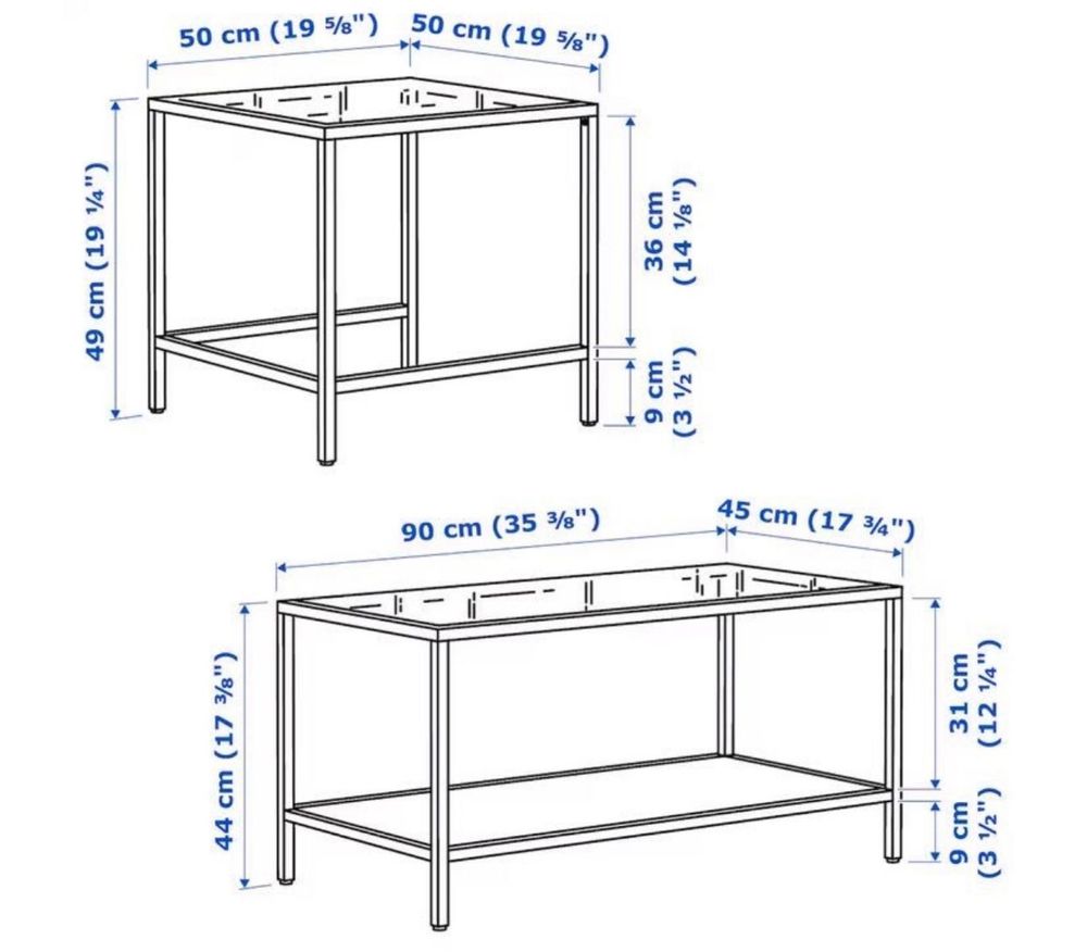 Zestaw stolikow szklanych IKEA