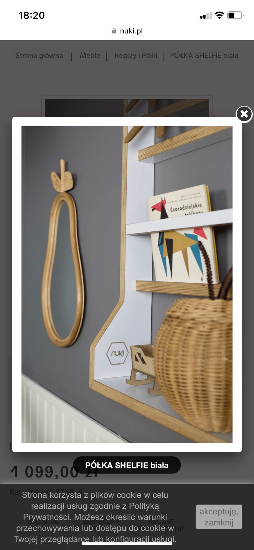 Półka marki nuki model SHELFIE biała