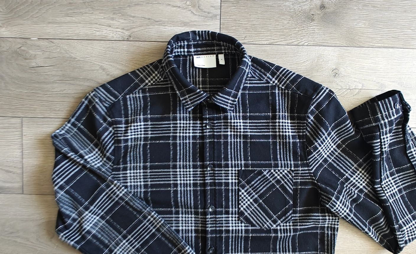 Męska gruba koszula w kratę ASOS design rozmiar M