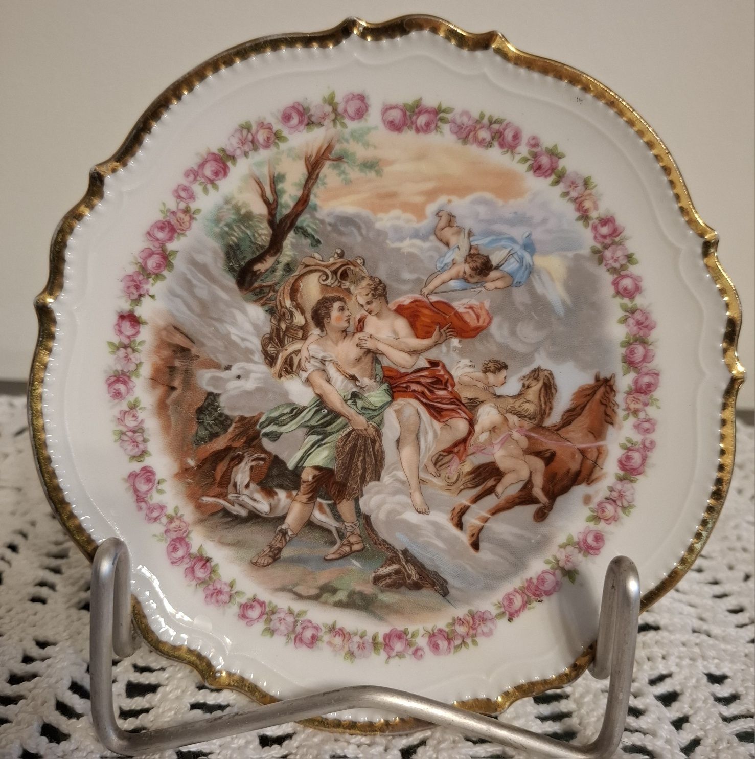 Porcelana 1890 r. Jaworzyna Śląska P.K Silesia talerzyk Eklektyczny