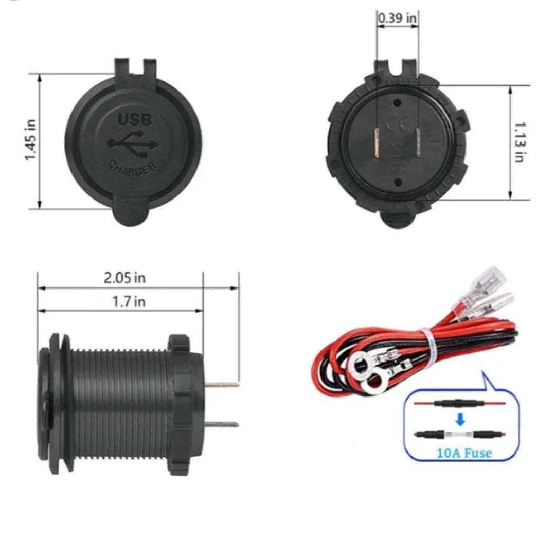 Швидка зарядка 3.0 Dual USB Швидка автомобільна розетка.