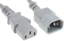 Kabel zasilający przedłużka C13/ przedłużka ATX C14 1,2m - 1,8m SZARY