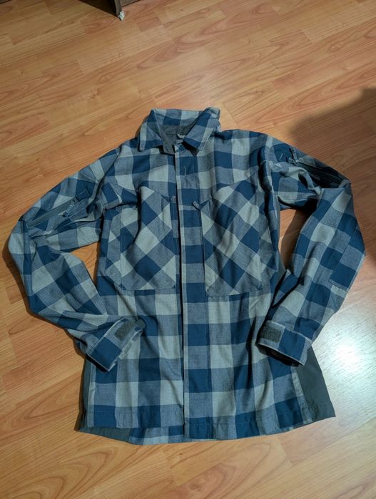 Фланелева тактична рубашка в клітинку М так і helikon tex