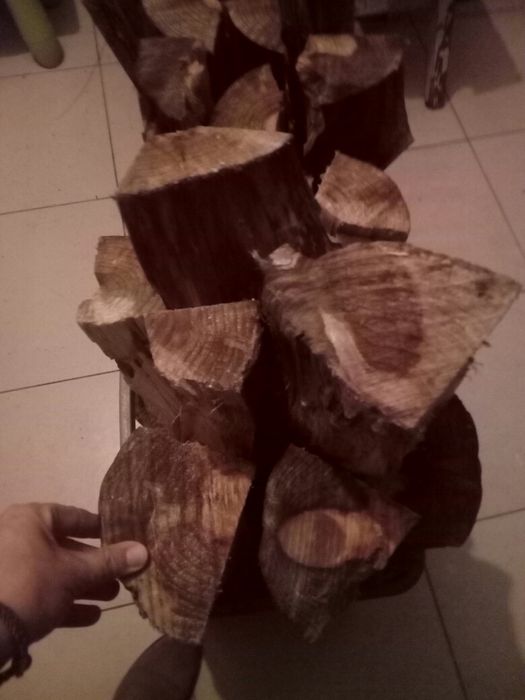 Saca de lenha para aquecer o Inverno