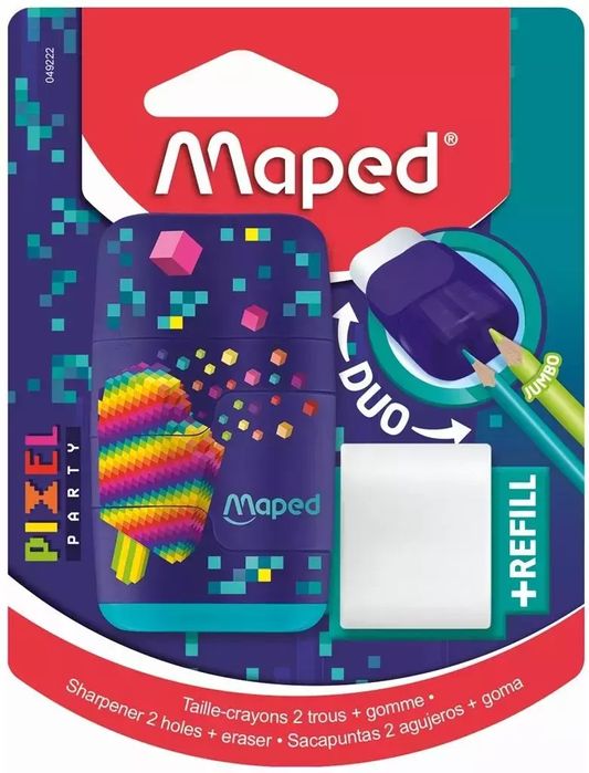 Temperówka z gumką Connect Pixel 2 otwory MAPED. Maped