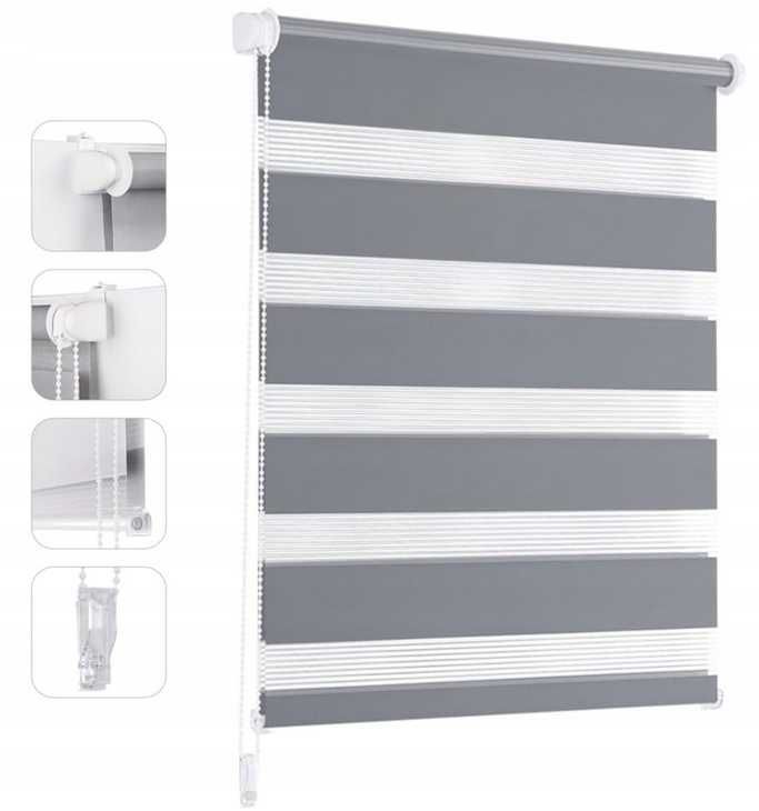 Roleta dzień i noc Sekey 85 cm x 150 cm szara