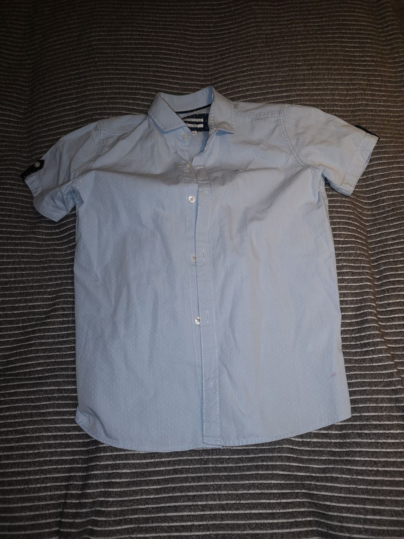 Koszula niebieska dżinsowa dla chłopca 134 cm