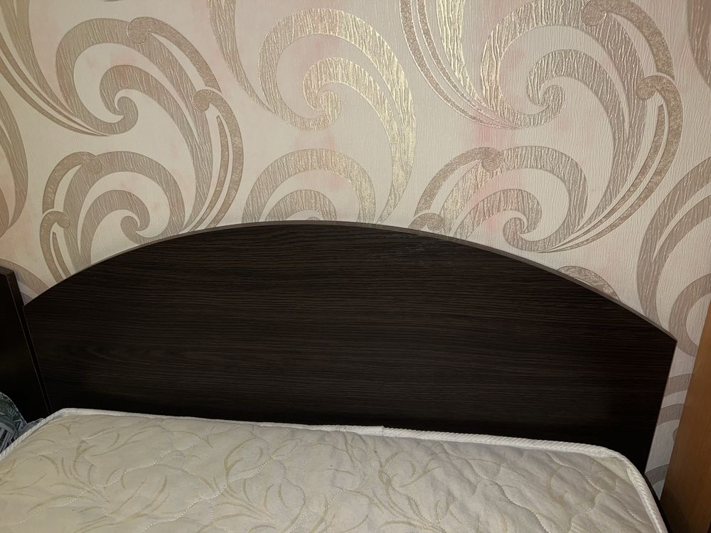 Кровать из ДСП 90х200 односпальная (цвет венге) + матрас