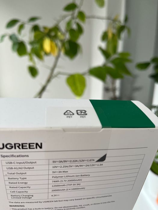 Новий павербанк UGREEN 22.5W 20000mAh