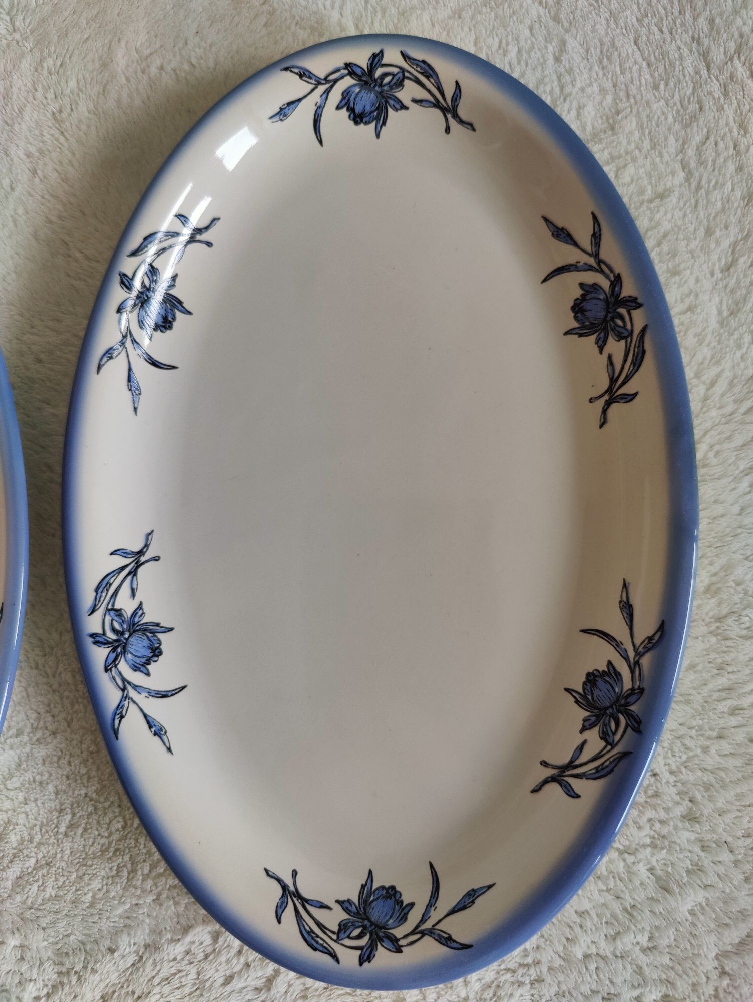 Ceramika porcelana fajans porcelit Pruszków 2 talerze półmiski PRL