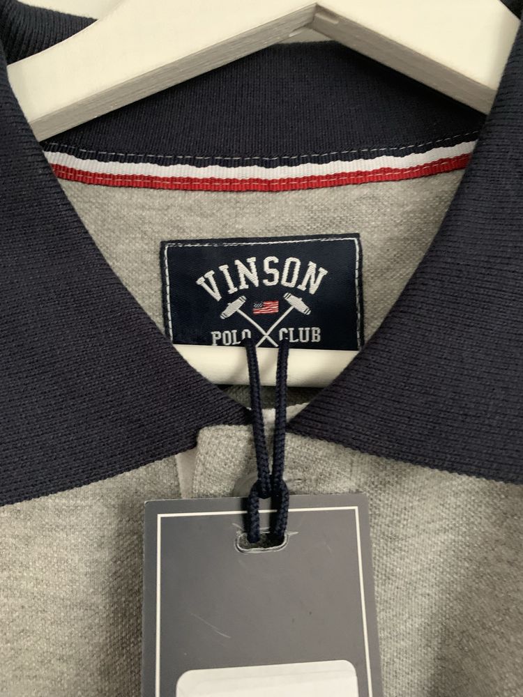 Szare polo męskie NOWE L Vinson Polo Club