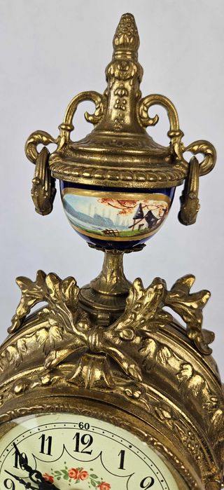 Piękny mosiężny zegar + amfory IMPERIAL - Włochy