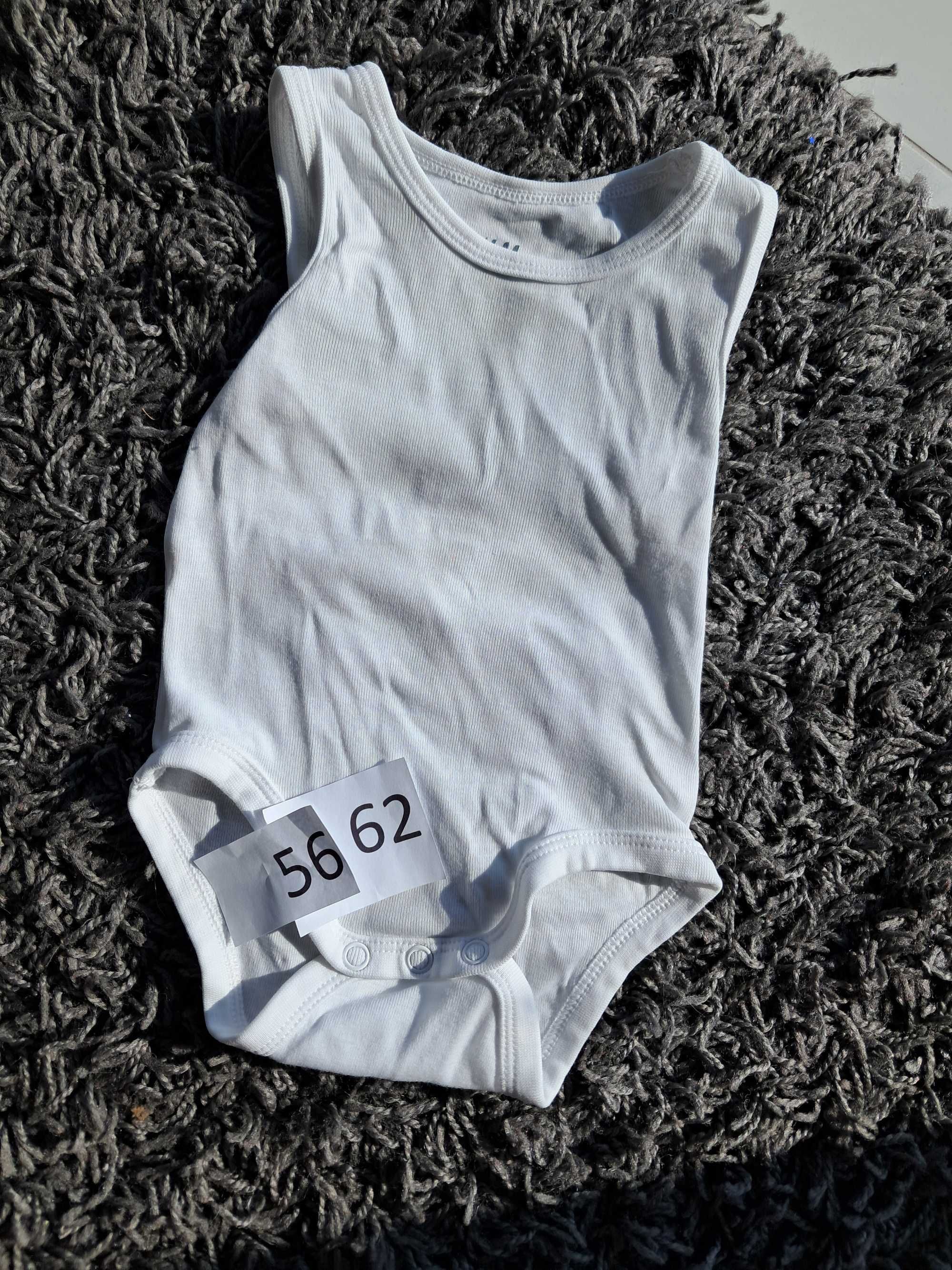 Body 3szt. niemowlęce białe gładkie bez rękawów H&M