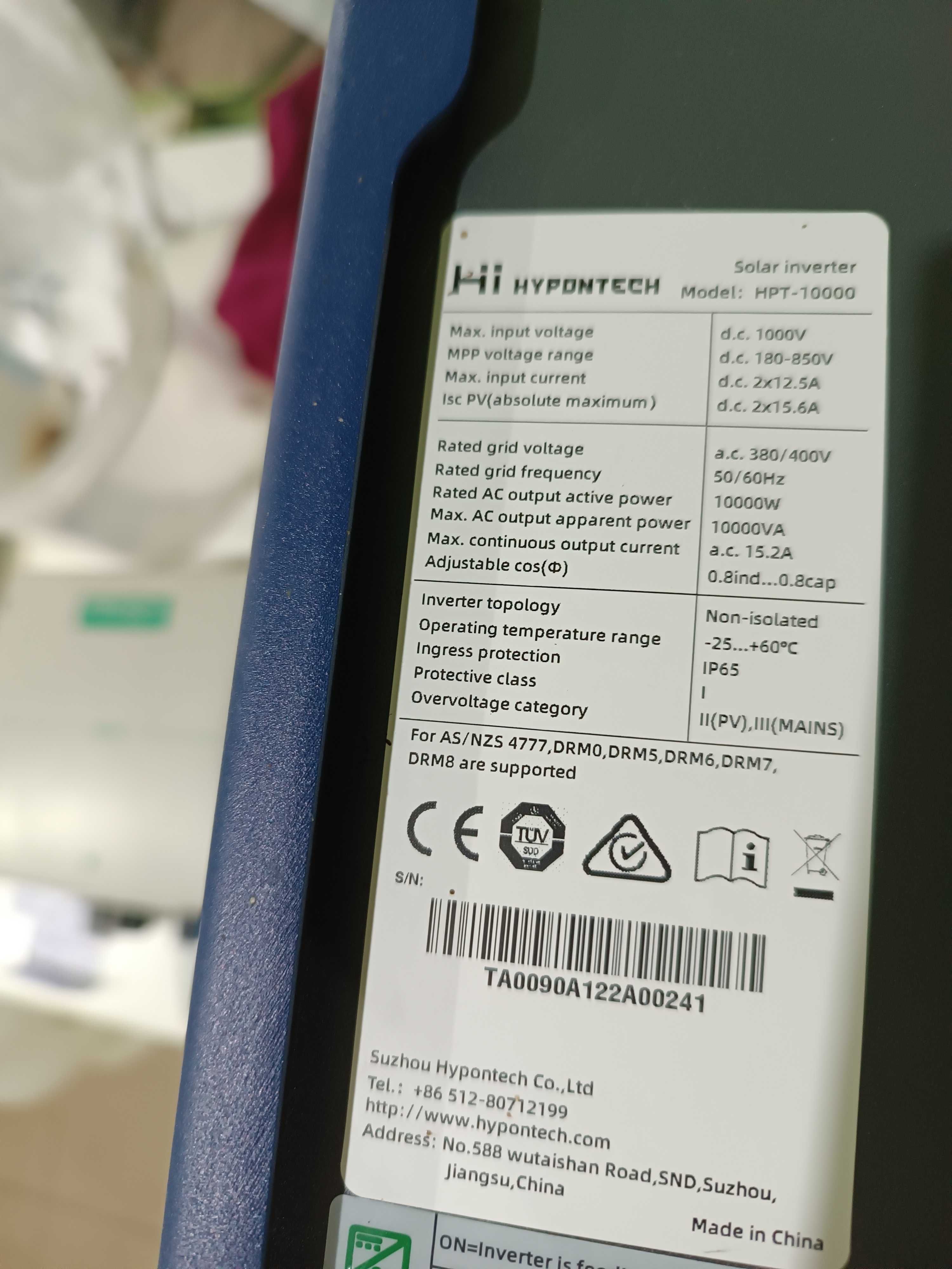 Hypontech falownik model HPT 10000