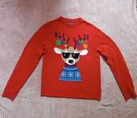 Sweter sweterek świąteczny "renifer w okularach" rozmiar "M"