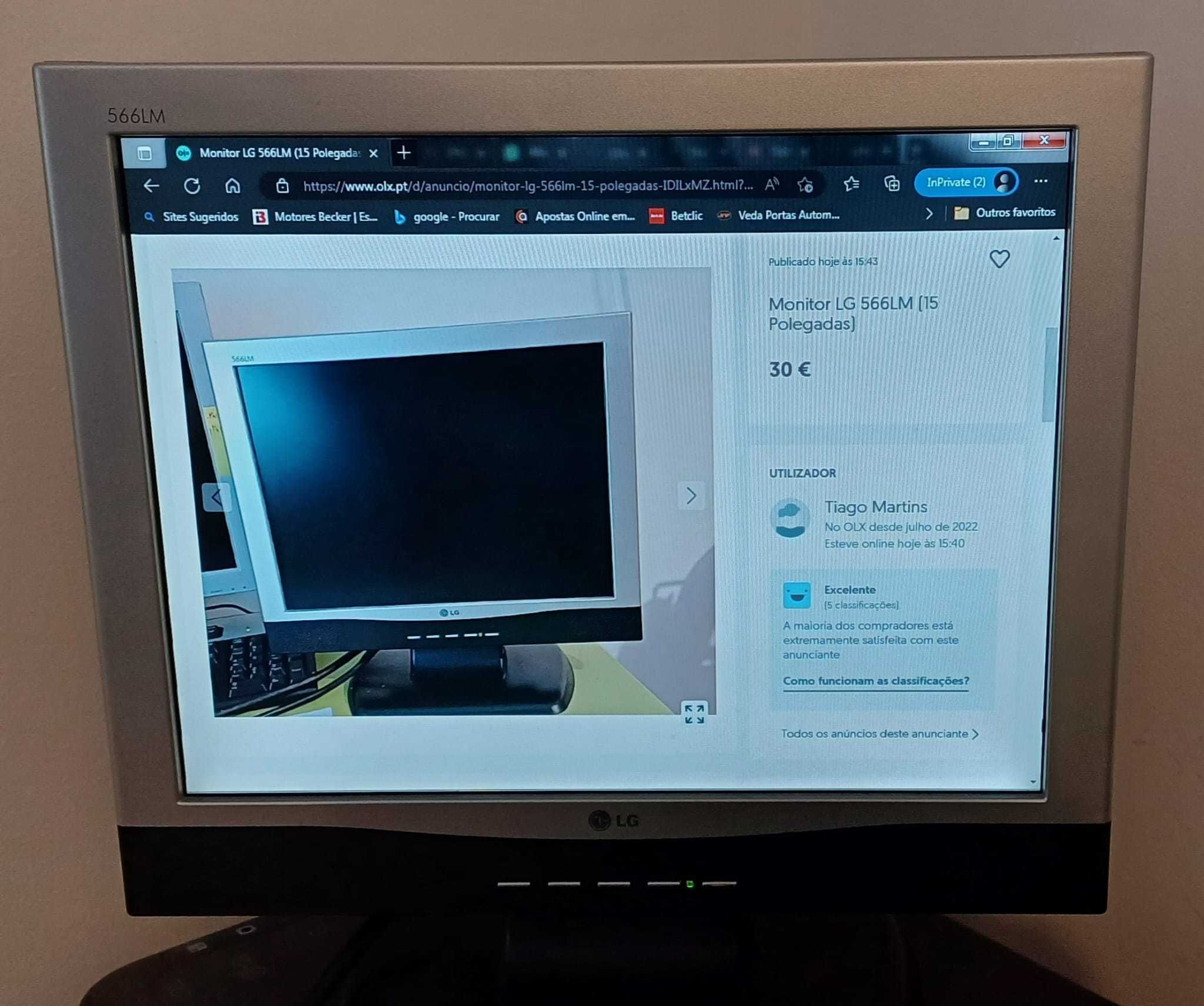 Monitor LG 566LM (15 Polegadas)