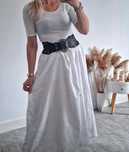 H&M biała MIDI maxi długa bawełniana haftowana spódnica XL