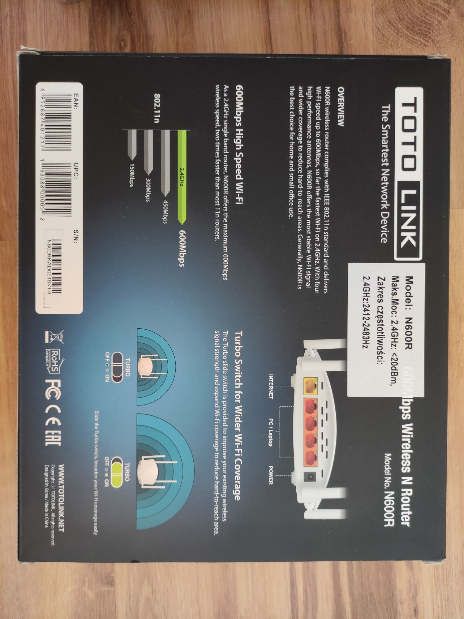 Nowy Router Wi-Fi Totolink N600R 2.4Ghz 600Mbps