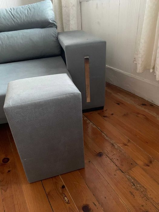 Sofá chaise long cinza