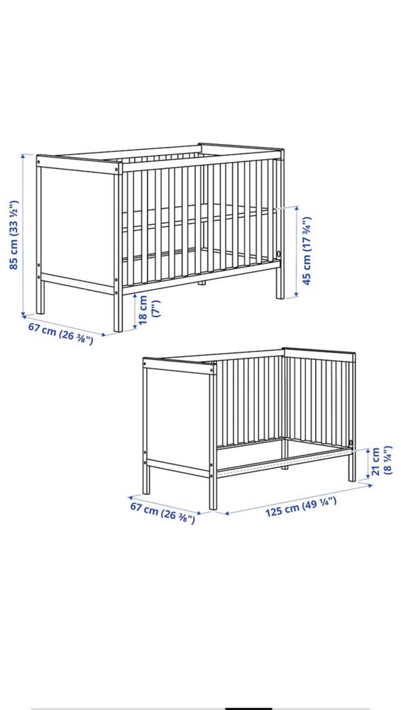 Ikea łóżeczko niemowlęce Sundvik
