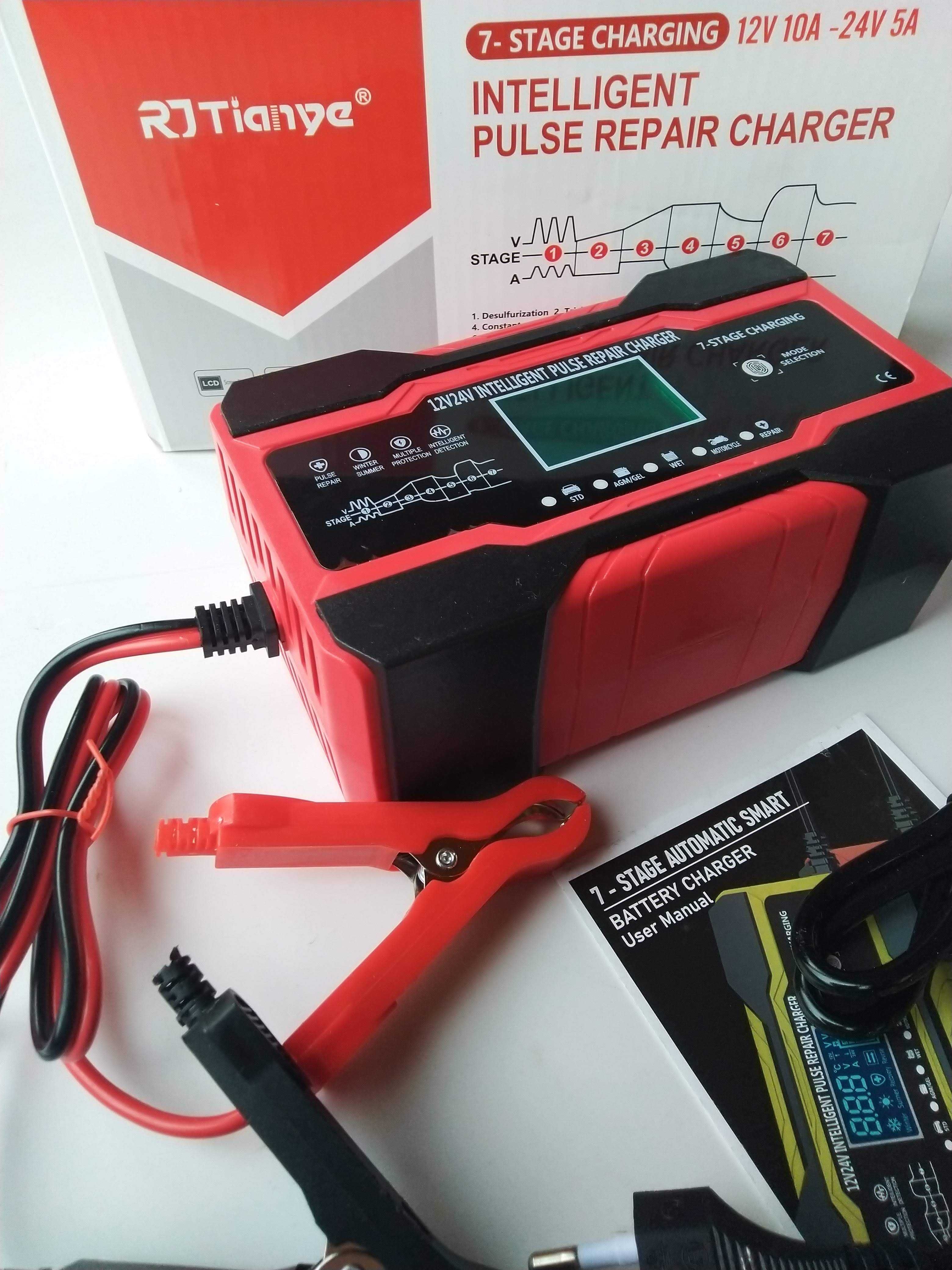 12V10A 24V5A RJ Tianya Зарядное устройство авто импульсное аккумулятор