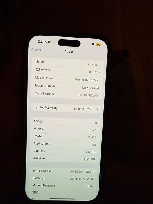 100% bateria 7 mies. GWARANCJI 16 pro max 512gb Iphone orginalny