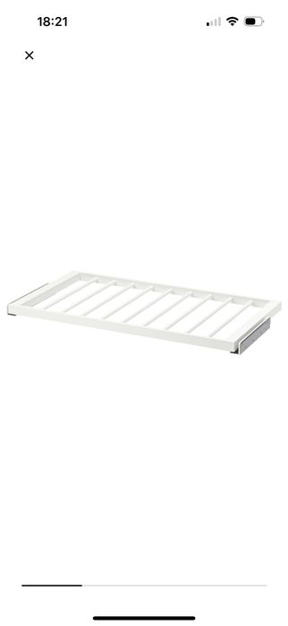 Wysuwany wieszak na spodnie, biały, 100x58 cm, Ikea