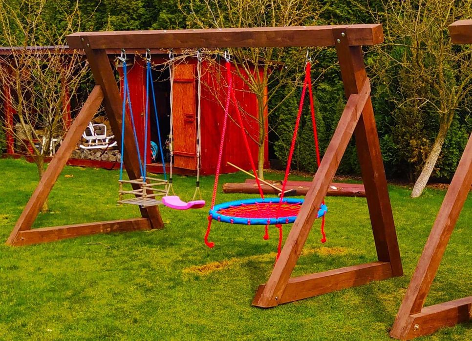 Huśtawka Ogrodowa Hustawka Drewniana Ozdoba Ogrodu Jedyna Taka